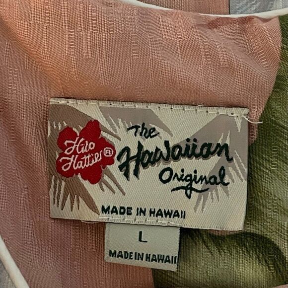 Vintage 90s The Hawaiian Original Pink Palm Leaf Tropical Knee Length Mini Dress - Picture 7 of 7